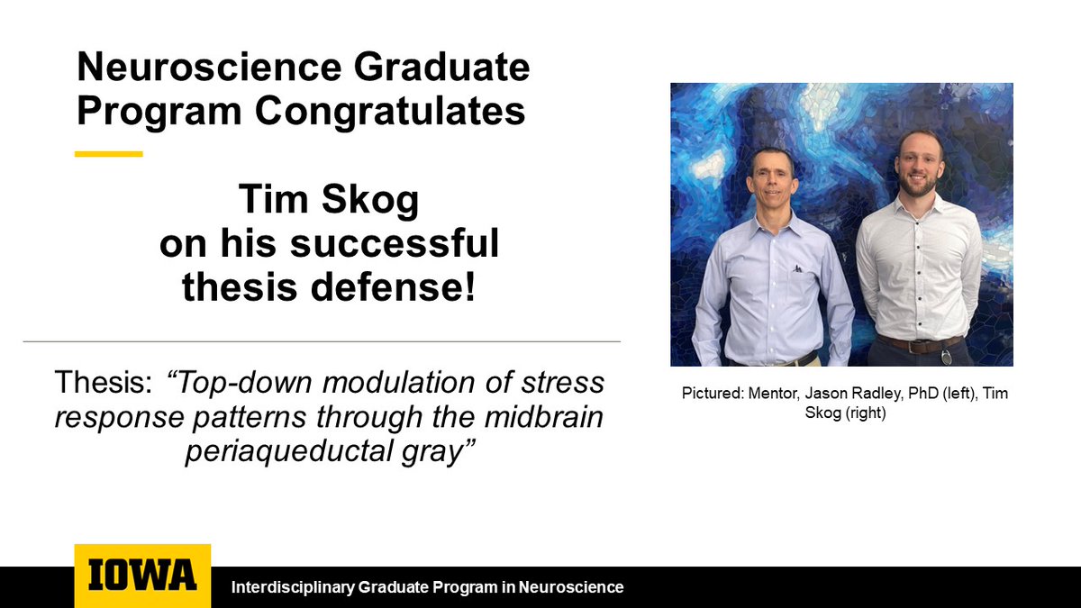 Congratulations to Tim Skog on his successful thesis defense yesterday!