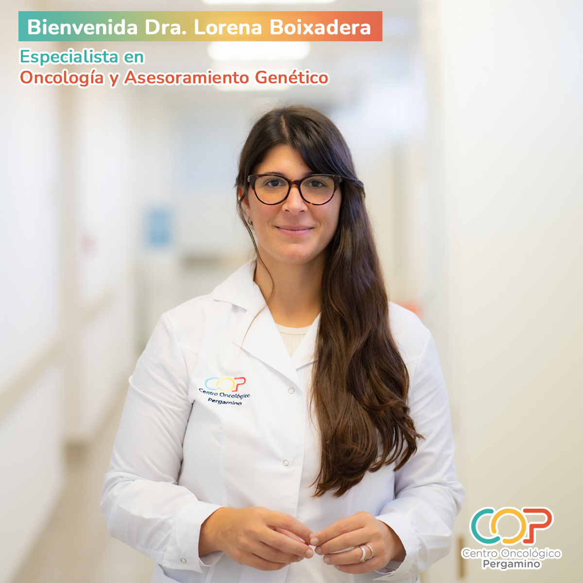 Le damos la bienvenida a la Dra. Lorena Boixadera,especialista en oncología clínica y asesoramiento genético, a nuestro equipo del Centro Oncológico Pergamino (COP) y del Hospital San José de Pergamino.

📱Consultas y turnos: (WhatsApp) 2477-51-4321

📍Monteagudo 2440, Pergamino