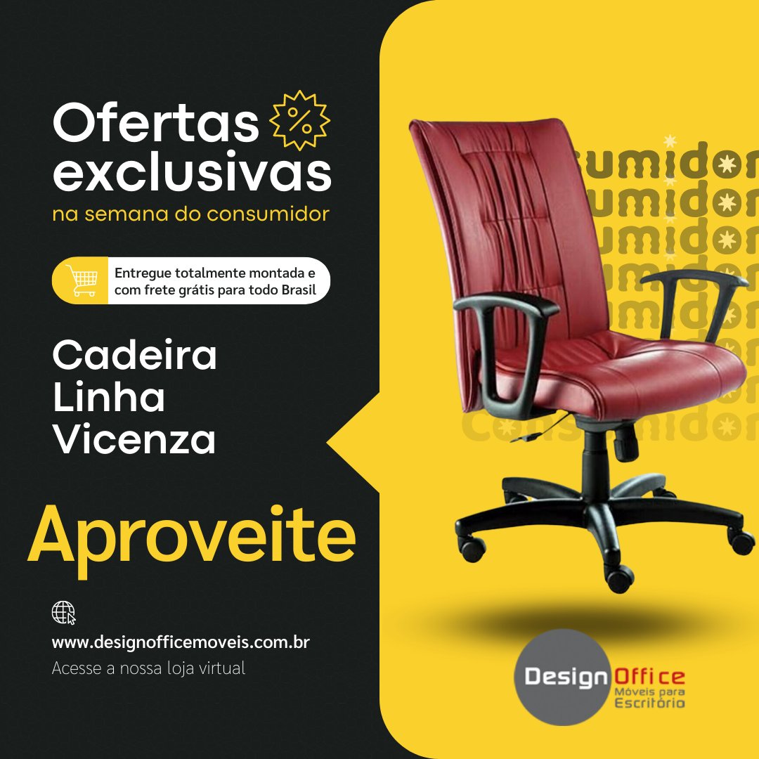 🪑✨ Cadeira Presidente Vicenza: conforto e estilo em um só lugar!  Design Office Móveis! 💪🏢✨ #DesignOfficeMoveis #CadeiraPresidente #ConfortoElegante #EscritorioErgonomico #LinhaVicenza #EstiloProfissional #AmbienteSofisticado