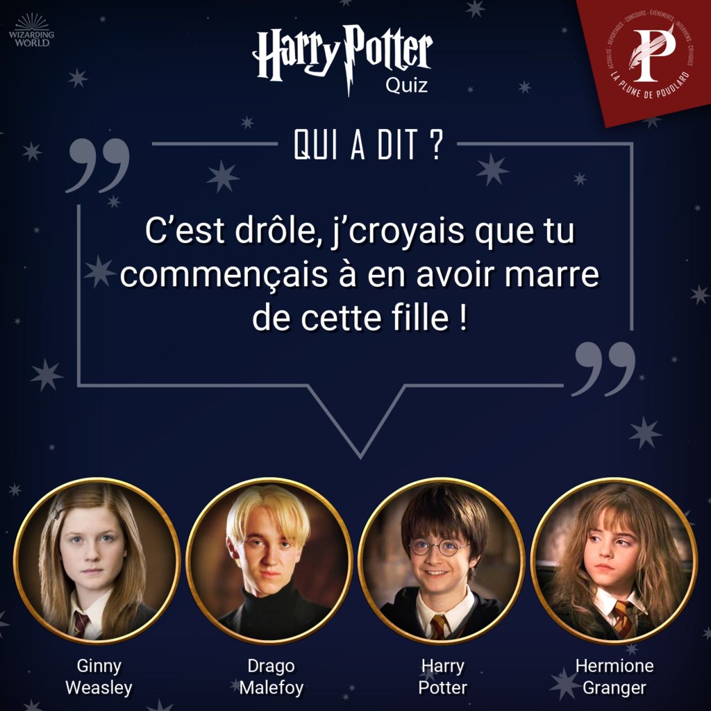 LaPlumePoudlard's tweet photo. [Harry Potter Quiz - Qui a dit ?]

Quel personnage à dit la phrase dans l'image ? 
A vous de jouer !

Rendez-vous demain en story Insta et Facebook pour découvrir la réponse !

#HarryPotter #QuiADit #Quiz #JKRowling #OnJoueEnsemble #WizardingWorld #LaPlumeDePoudlard https://t.co/vSP4CrrCxZ