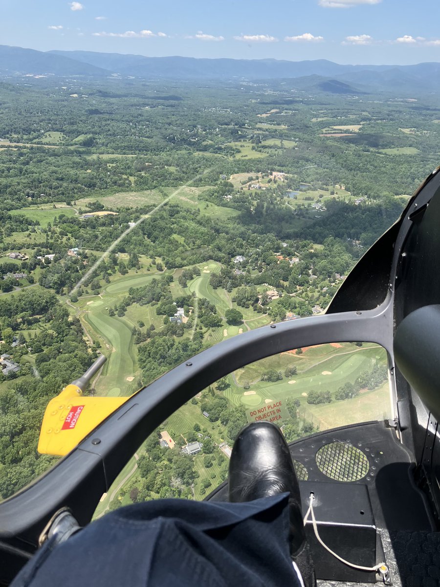 My office today! Tremendously appreciative to have a chance to spend some time with <a href="/PHIAirMed/">PHI Air Medical</a> #AirCare5 based <a href="/SHDairport/">Shenandoah Valley Airport</a>. True professionals who are critical in the #EMS continuum of care. Scenery is a bonus. #NationalEMSWeek2023
