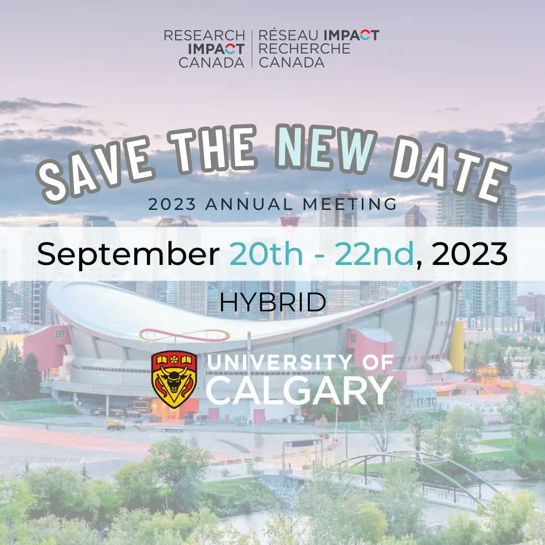 Save the NEW Date: Our #RIC Annual Meeting will be held on September 20-22, 2023 at the <a href="/UCalgary/">U Calgary</a> this year!