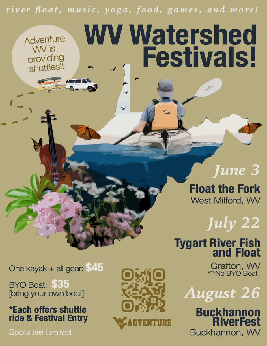 Students staying in Morgantown for the summer can find fun outdoor activities with Adventure WV! Join AWV at one of West Virginia’s multiple river festivals for fun in the sun and on the water! 🚣 🌊