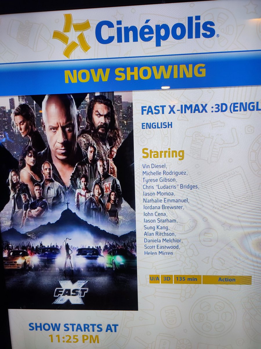 Late #MovieNight 
#NowWatching 👉🏼 #FastX 
Second viewing because it's that damn good a big-screen experience

#FastAndFurious #Fast10 
#FastAndFurious10 
#MovieTime #MovieWatch #Movies2023