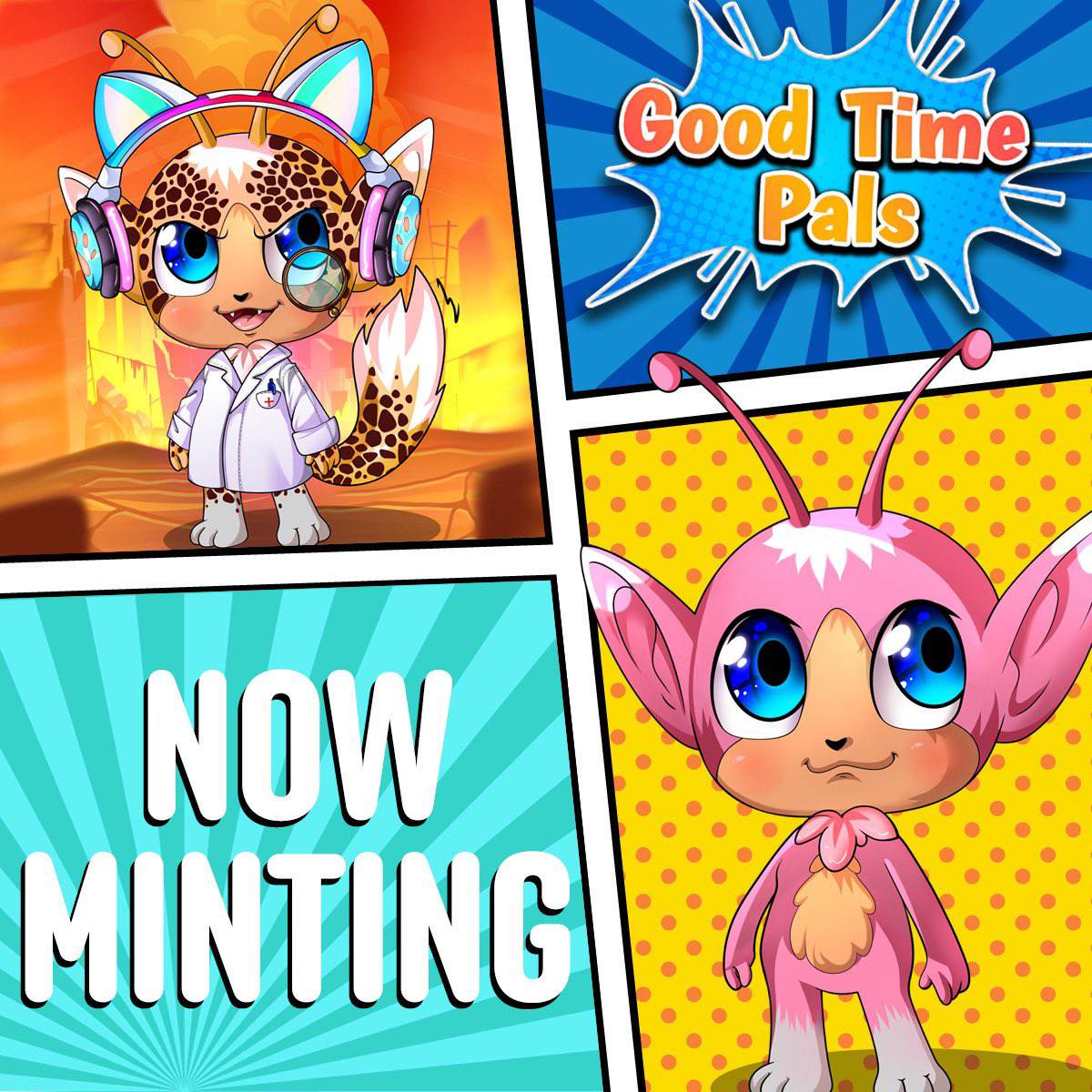 Good Time Pals #mint is up and running. Strong roadmap. Great community. Awesome long term value. 

✅ Mint link: artek.al/gtpm
✅ Polygon
✅ Mint price 65 Matic
✅ Supply 7500 (7000 avail)

#NFTCommunity #MintingNow