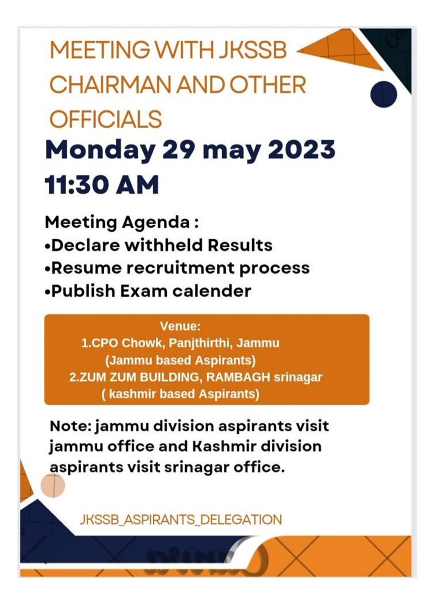 Request Everyone to share &amp; Join the same meeting. 
#All_tutors_UT_JK kindly share on your respective platforms. 
#JKSSB_Aspirants_Delegation.