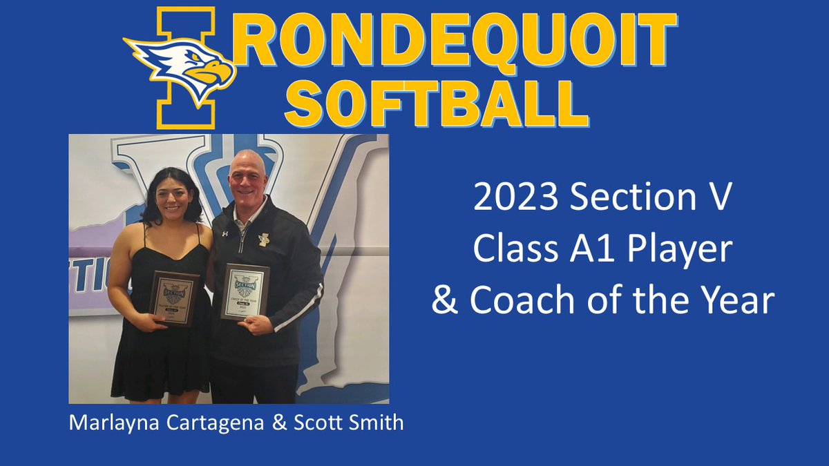 CONGRATS: Sr. P Marlayna Cartagena and coach Scott Smith were honored today as the Section V Class A1 Player &amp; Coach of the Year, respectively. The Eagles (20-2) play W. Thomas in Saturday's 1:30 PM title game at Schroeder.

Online tix only: $7.30 bit.ly/3oCXOnn