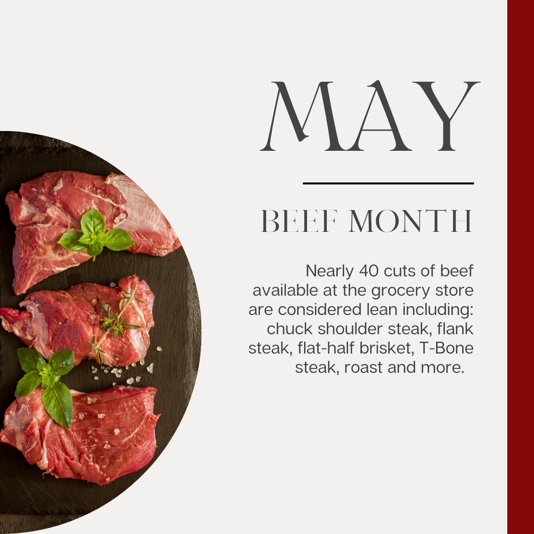 The U.S. Department of Agriculture defines “lean beef” as 100 grams of beef with less than 10 grams of fat, 4.5 grams or less of saturated fat and less then 95 milligrams of cholesterol. #BeefMonth