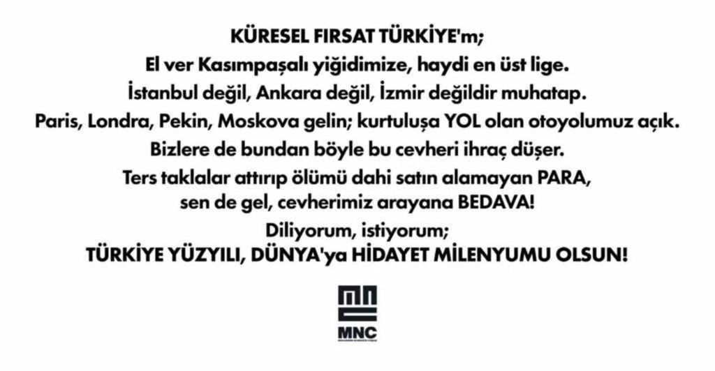 KÜRESEL FIRSAT

TÜRKİYE'm;
El ver Kasımpaşalı yiğidimize, haydi en üst lige.

Muharrem Nureddin Coşan
Sagduyu Kurucusu ve Onursal Başkanı 

#TürkiyeYüzyılı