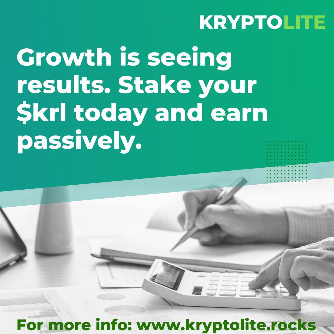 No more sitting on the sidelines, it's time to level up your financial game and let your investments work for you!

Visit: Kryptolite.rocks

#GrowthSeekers #KRL #PassiveIncome #FinancialFreedom #Investing #StakeAndEarn #PassiveIncome #kryptolite #staking #WeekendWisdom