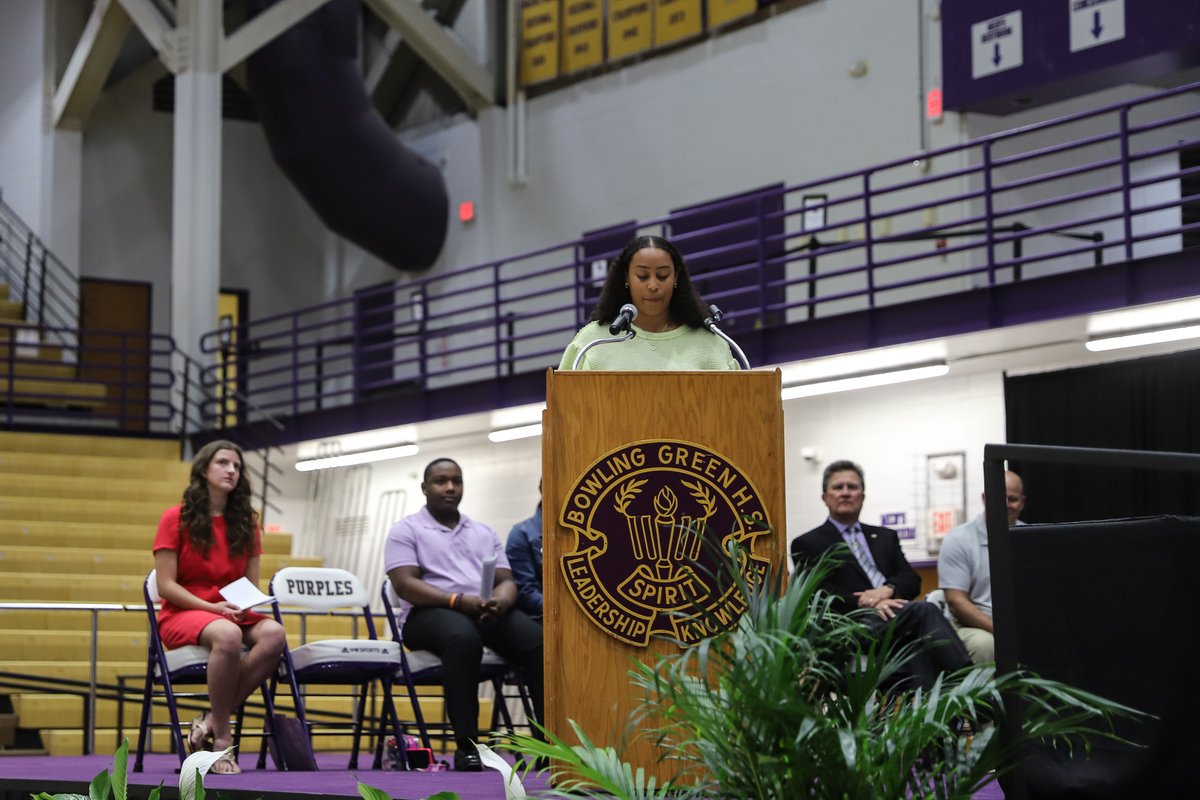 Thank you soon-to-be BGHS Alumni Deandre Wilson, Emma Coomes, Kaia Barnett, for sharing your memories and experiences as Purples for all district employees this morning.

We are proud of you! 
#ExcellenceIsWorthTheEffort