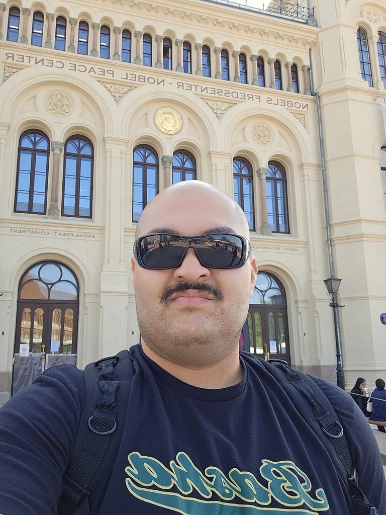 Sportsismylyfe's tweet photo. 1st port, Oslo Norway at the Nobel Piece Prize Center. @5starD1 @BashaAthletics @bashagridiron @QBDwilliams1 #bashabear #bashahighschool https://t.co/QYE9lhWy5U