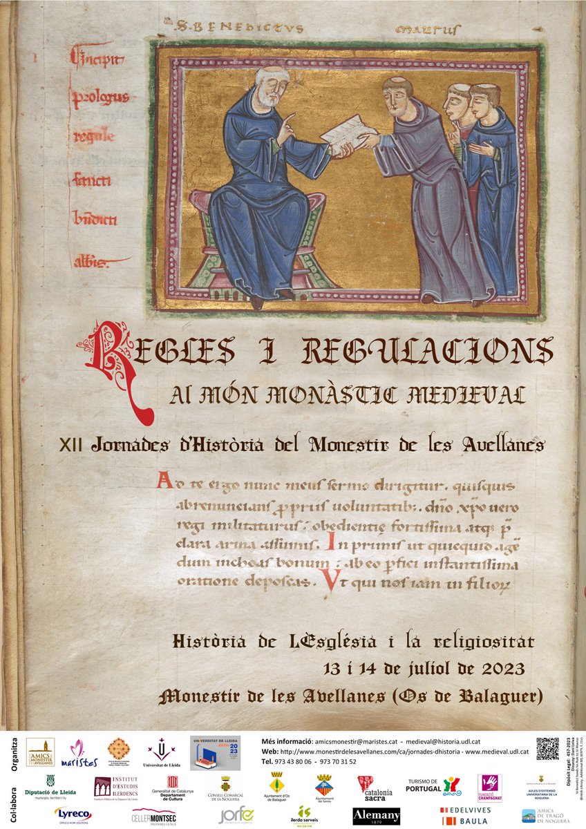 Tornen les Jornades d'Història del #monestirdelesavellanes en la 12a edició que dedicarem al tema 'Regles i regulacions al món monàstic medieval' els dies 13 i 14 de juliol de 2023. Vine i viu la història!
<a href="/SGRMedieval_UdL/">SGR en Estudis Medievals-Universitat de Lleida</a>
monestirdelesavellanes.com/ca/jornades-dh…