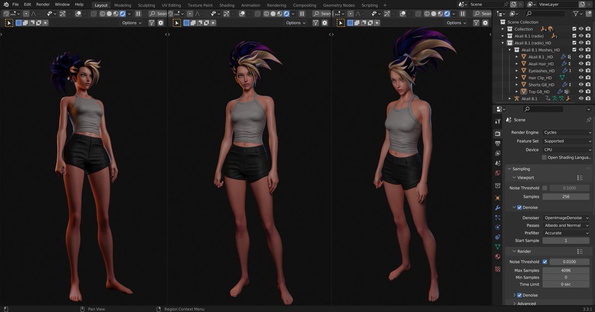 I finally finished updating my Akali model.

#Daz3D #DazStudio #Blender3d #b3d #DAZ #KDA #akali #kdaakali #LeagueOfLegends #ArtofLegends #LeagueOfLegendsFanArt #WildRift #LOL