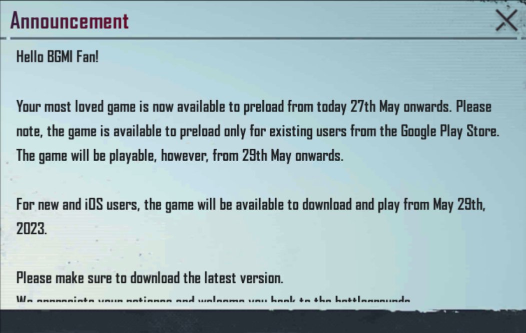 So it got announced officially ingame aswell just now

Welcome back old friend 😼🫡 #BGMI