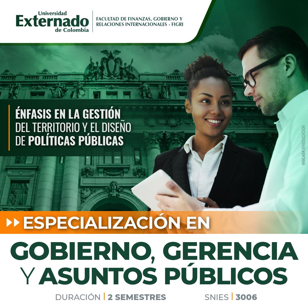 FIGRIExternado's tweet photo. 👩🏻‍💼👨🏻‍💼Este programa está orientado a la formación de gobernantes y dirigentes para asumir el reto de la dirección del Estado y empresas públicas y privadas.
.
👉🏻Inscripciones abiertas hasta el 20 de junio 2023
.
ℹ️ https://t.co/FzKuve1POG 
.

#EstudiaConNosotros 🇨🇴 https://t.co/jx4JLGqmGW