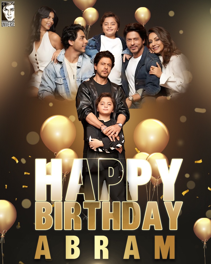 SRKUniverse's tweet photo. As the youngest one from the KHANdaan ~ our little Prince #AbRamKhan turns 10 today, we wish him 10X health, happiness &amp; prosperity 💖 may your dimples (just like your daddy dearest 😉) dazzle more this year ✨

#HappyBirthdayAbRamKhan 🎂💕
#ShahRukhKhan #SRK https://t.co/J1xxwa8P03