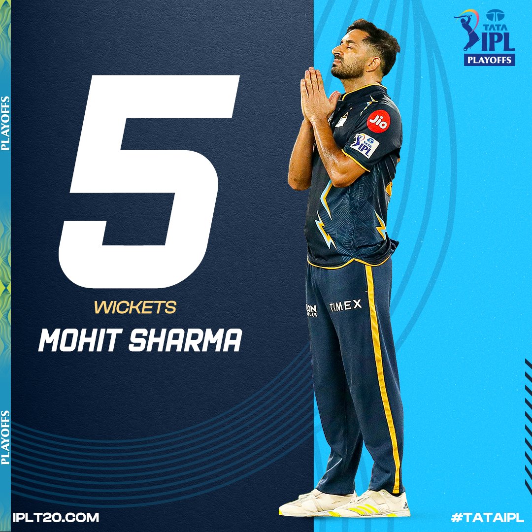 Magical Mohit!

An outstanding five-wicket haul, giving away just 10-runs in a match-winning occasion 👏🏻👏🏻

#TATAIPL | #Qualifier2 | #GTvMI