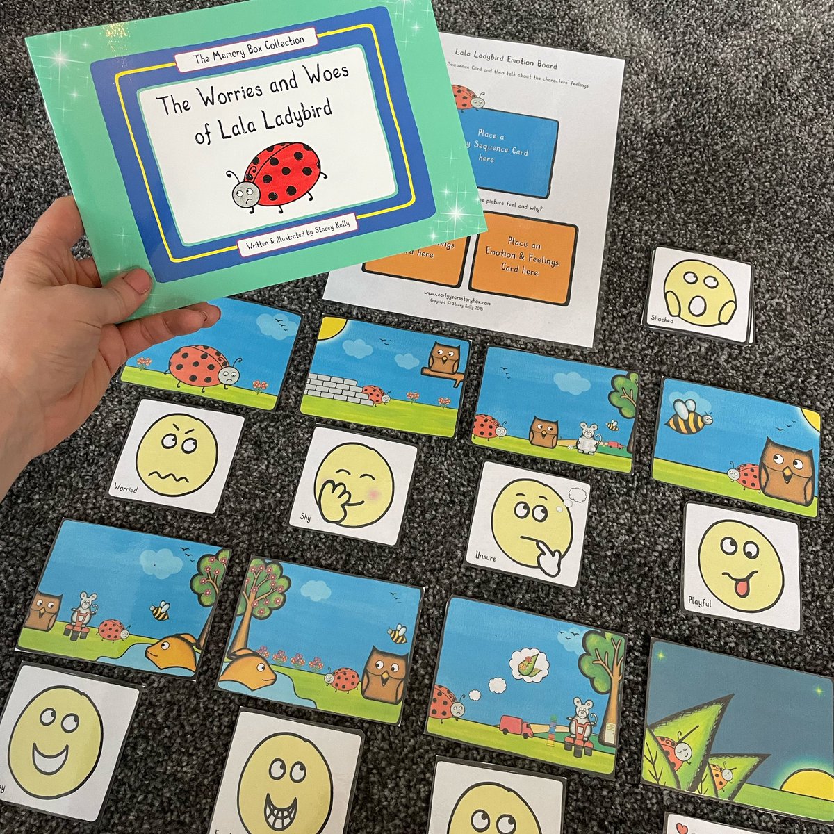 A rhyming storybook that eases children’s worries, storybook sequence cards to order and retell the story &amp; emotion cards to discuss the characters’ feelings in each scene 🥰 

* All resources (in digital format) available in our membership for just £24.99 for the entire year!