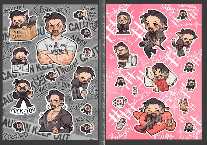 the Bastard🤬 & Babygurl🎀 sticker packs & a secret third thing (Izzy Paws🐾)