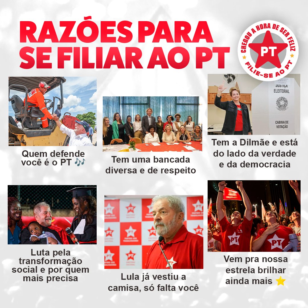 ptbrasil's tweet image. A gente tem muitas razões pra você se filiar ao PT, comenta aqui qual é a sua que te dizemos como fazer parte do maior partido de esquerda da América Latina! ❤️⭐  

🧷Só entrar no site, é rapidinho! veeem pt.org.br/filiacao/