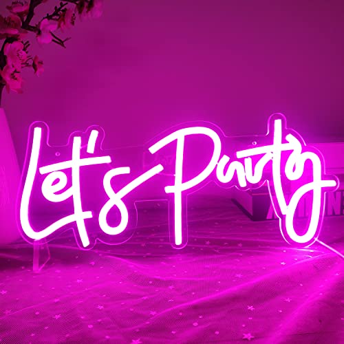 Ajoyferris Let's Party Neon Signs Neon Light Sign for Wall Decor 16''x 7'' Word LED Neon Sign Art Decorative Lights for... - amazon.com/dp/B09JS4X198?… #naughtygifts #funnyquotes #gaggifts #inappropriategifting
