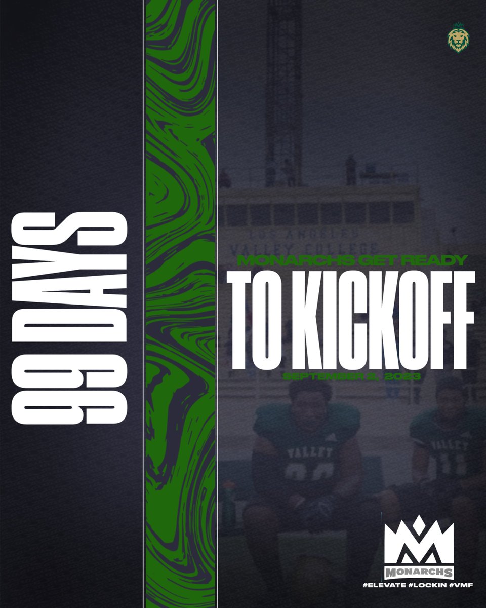 ValleyCollegeFB's tweet photo. 99 DAYS TIL THE LIGHTS GET BRIGHT AND WE KICK OFF THE 2023 SEASON https://t.co/GXVY16AboD