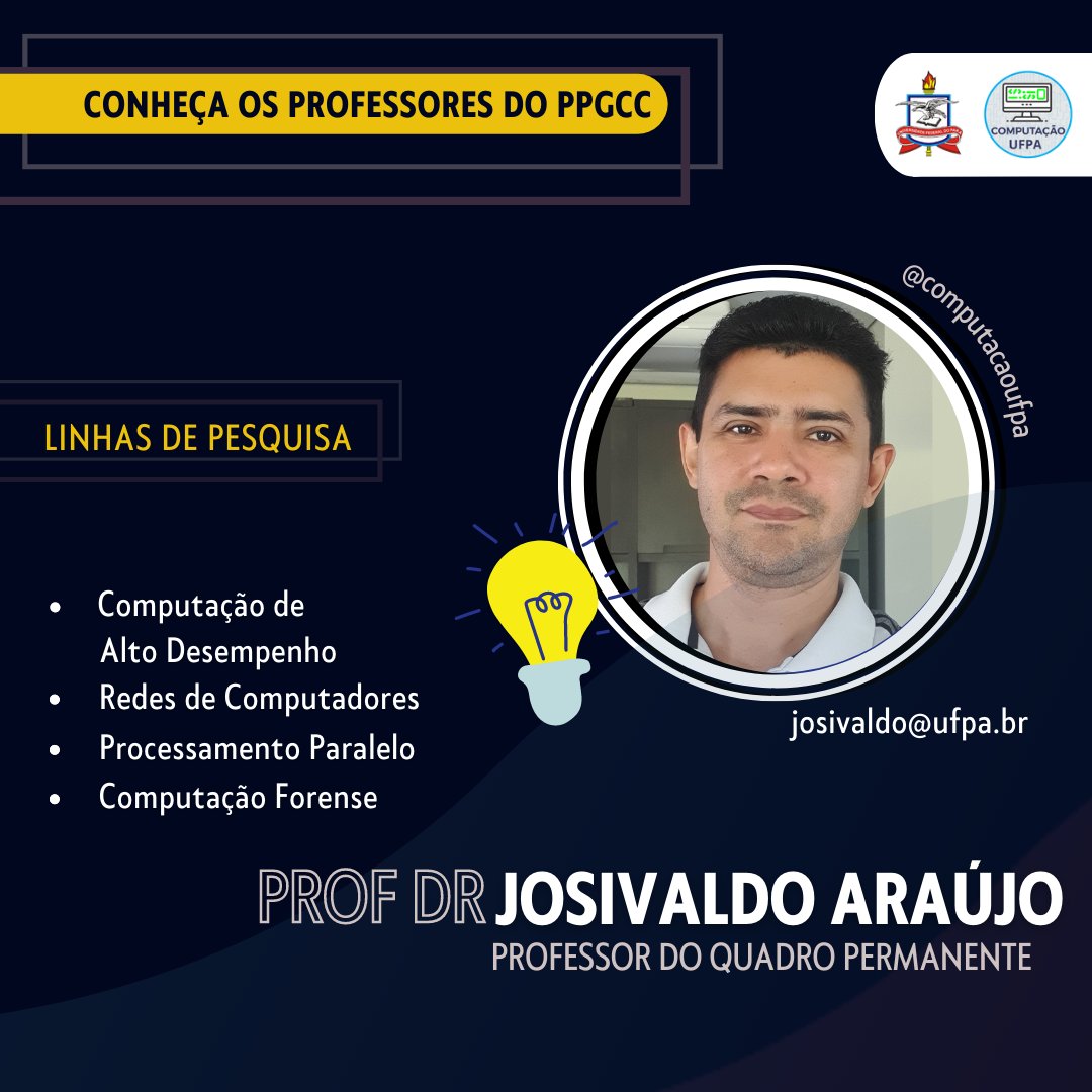 computacaoufpa's tweet photo. Conheça os Docentes do Quadro Permanente do PPGCC.
#ufpa #icen #ppgcc #computacao https://t.co/yAauapYy9r