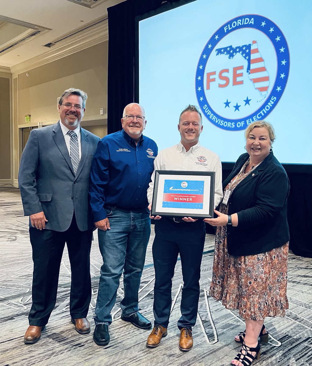 HillsboroughSOE's tweet photo. ICYMI – earlier this week, we were recognized by @EACgov with a national 2022 Clearinghouse Award for Outstanding Innovations in Elections and an honorable mention for Best Practices in Recruiting, Retaining, and Training Poll Workers! #2022Clearies https://t.co/3t4zZw6zGD