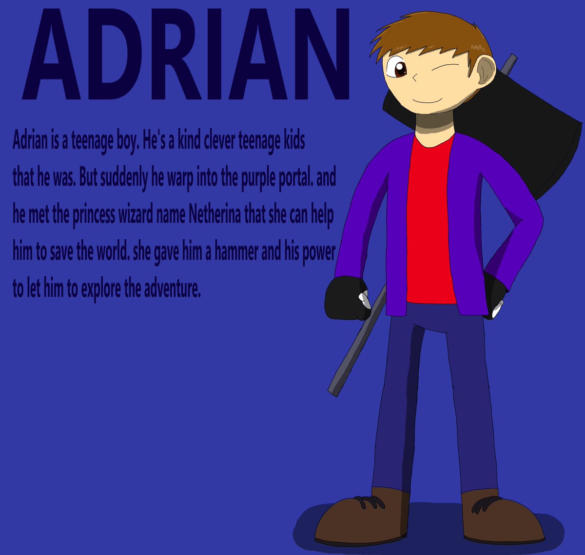 I redraw Adrian. to make a teenage kids. i resize his body. So Anyway Hope you like it.
Like, Follow, Comment, Retweet.
#originalcharacter #OCart #OC #originalcharacterart #originalcharacters #Krita #Animeart #Mangaart #Otakuart