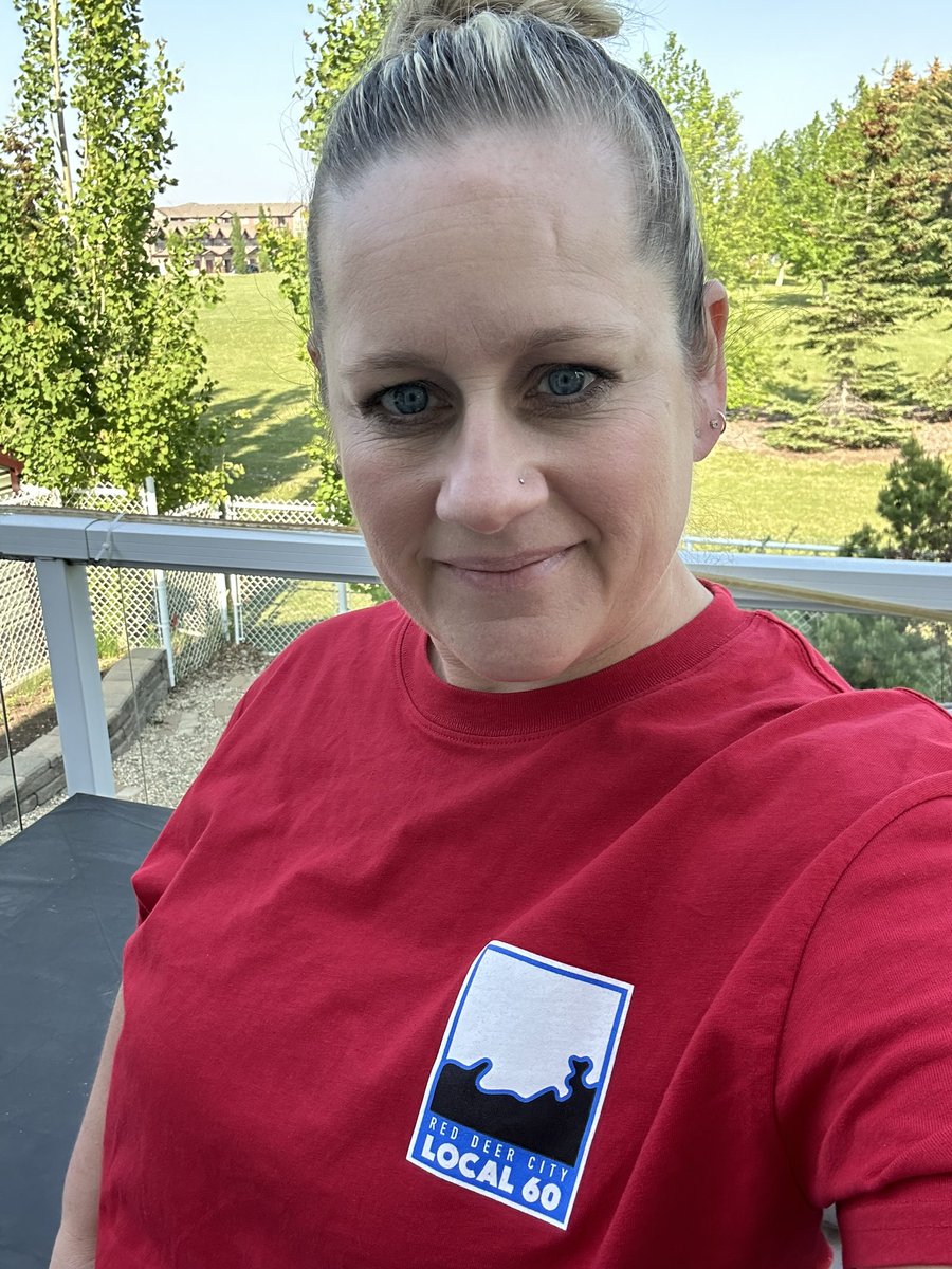 KDalstra's tweet photo. Happy that it is finally the weekend! Check out the new @60Local logo and swag for #Red4Ed! Happy Friday!!! @rdpschools @albertateachers https://t.co/rSwJkWHyJy