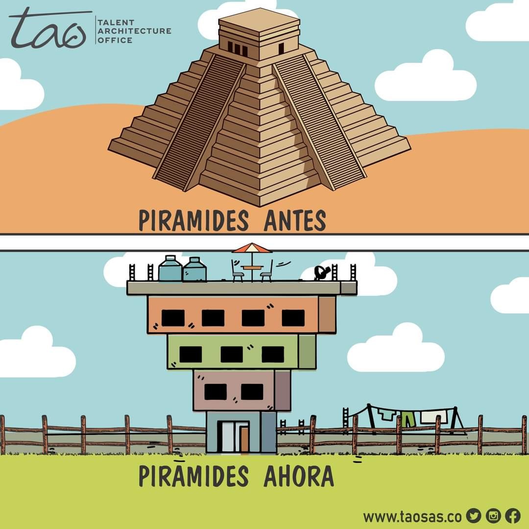 Tao_SAS's tweet photo. Pirámides Antes //Pirámides Ahora. 🤭

En TAO Talent Architecture Office  "Hacemos del Espacio un Arte Habitable"

Feliz Fin de Semana 

#viernes #finde #piramides #urbanismo #arquitectura #espacio #construccion #diseño https://t.co/jiGr2LzVq6