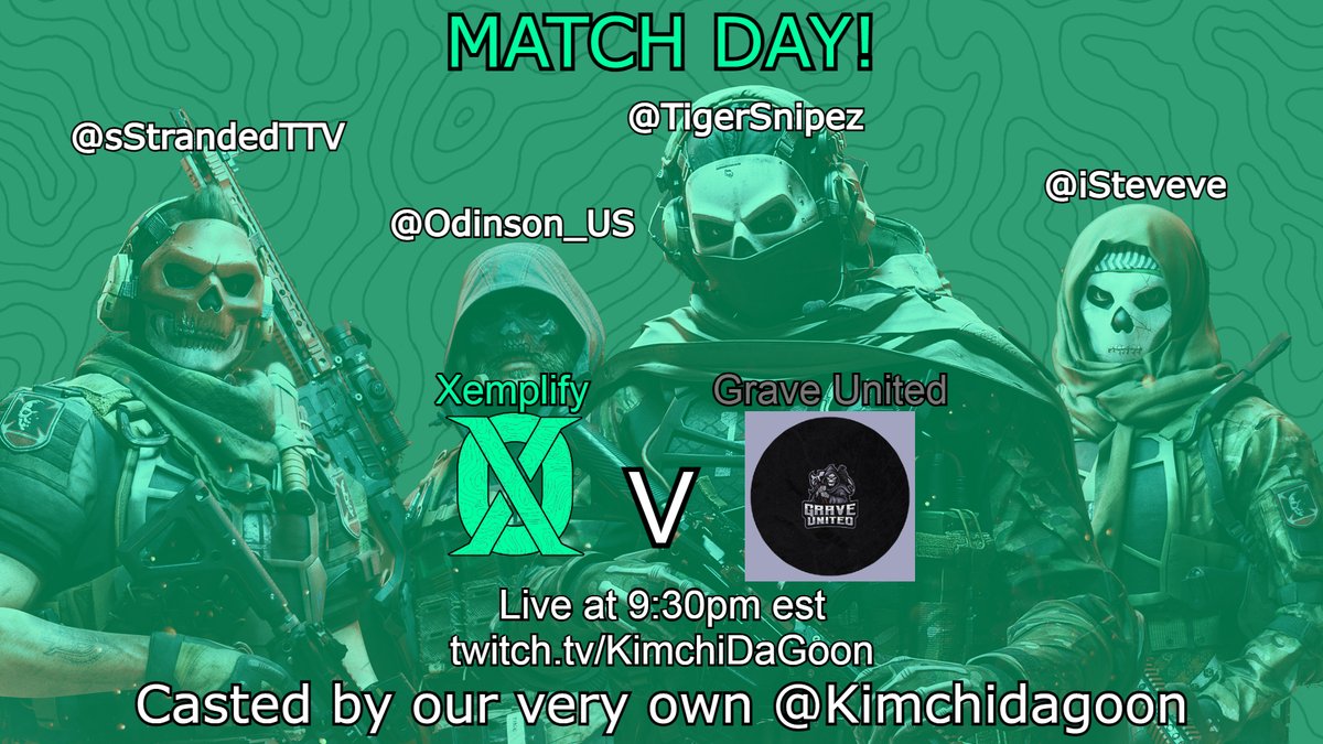FIRST @XP_Leagues MATCH TODAY!!!

Live at 9:30pm est

❎@Tigersnipez
❎@sstrandedttv
❎@Odinson_US
❎@iSteveve

#BeTheExample