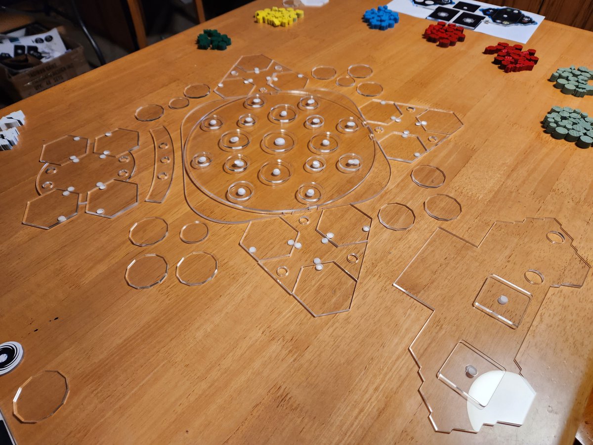 GametimeAgain's tweet photo. Greetings everyone!  Next weekend we are jumping back into things by attending WellyCon!  If you are here in New Zealand, we hope you will join us.  We have been putting together our latest prototype, and thought we would share you a sneak peak of it before we add the artwork. 😆 https://t.co/XK59cDBXLj