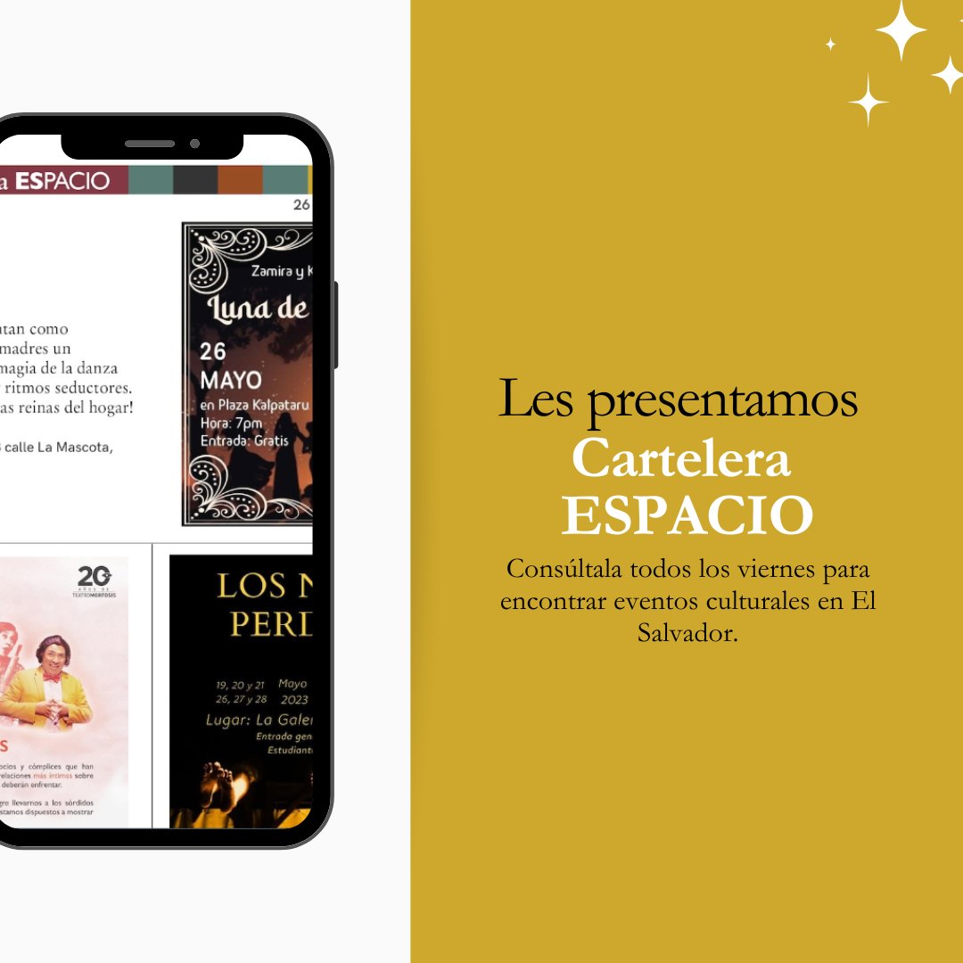 #CarteleraCultural | ¡Les tenemos una noticia genial! Revista Espacio estará compartiendo, desde hoy, una cartelera de eventos culturales. Si aún no tienen planes para el fin de semana, aquí podrían encontrar un par de cosas interesantes. 
Más detalles: 
espaciorevista.com/cultura-cartel…