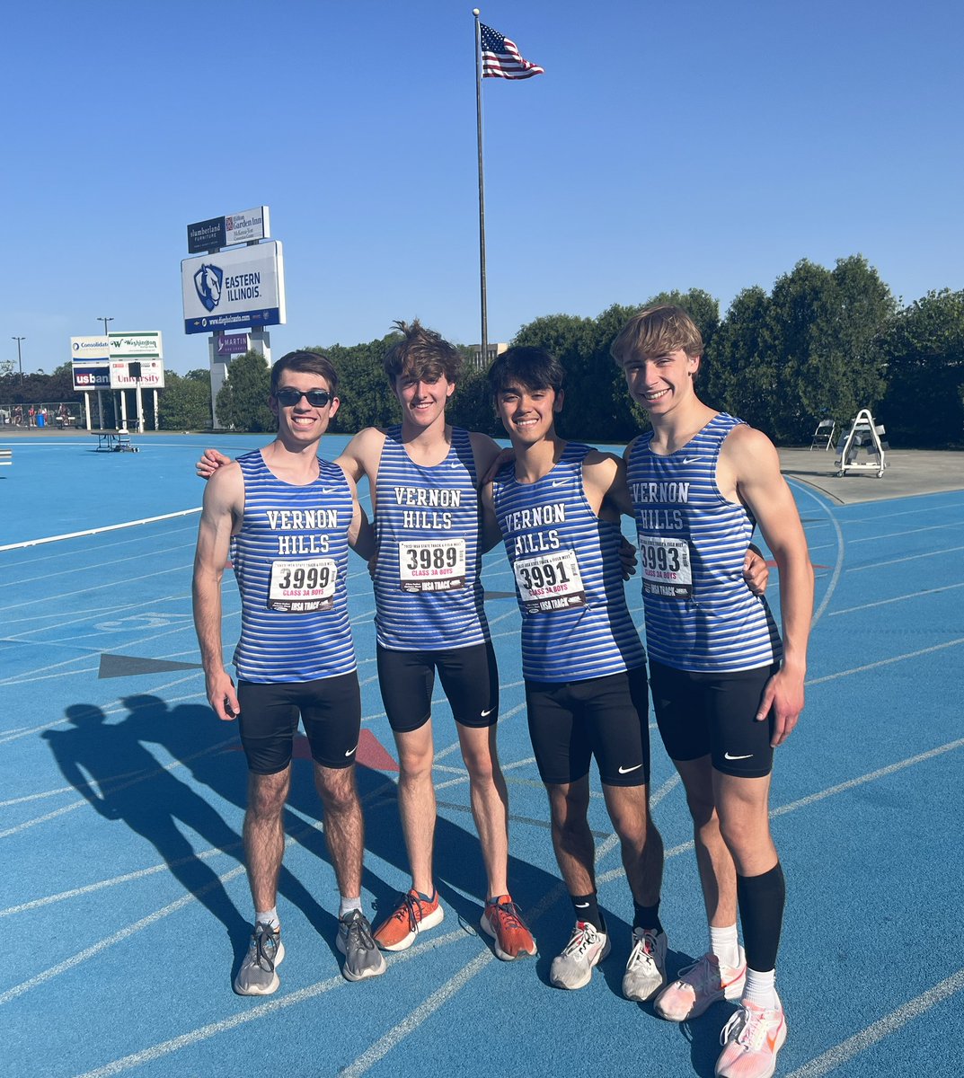 vhboystrack's tweet photo. Slavish, Blackmer, Castilla, &amp; Fluno advance to finals in the 4x4 with a  3:22.03! Setting a school record! @VHHSAth https://t.co/hSMiloJpVl