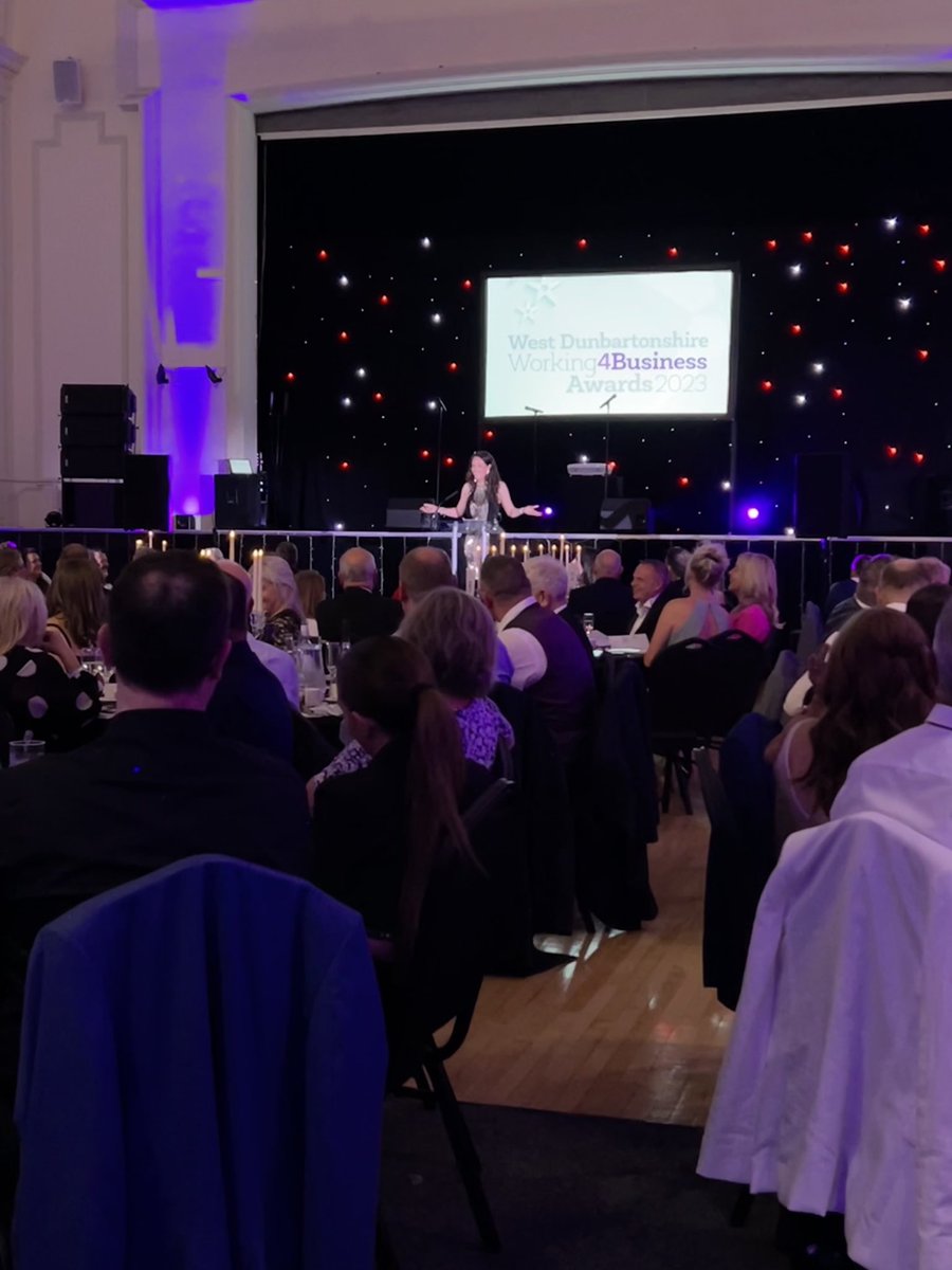 Working4Biz's tweet photo. A huge thank you all of our finalists, winners and sponsors, tonight would not be possible without you all. Thanks to the team @ClydeTownHall Pentagon Events and of course to our fabulous host @jenniferreoch for doing such an amazing job tonight. #W4BA23 https://t.co/Ebxu6tJ326