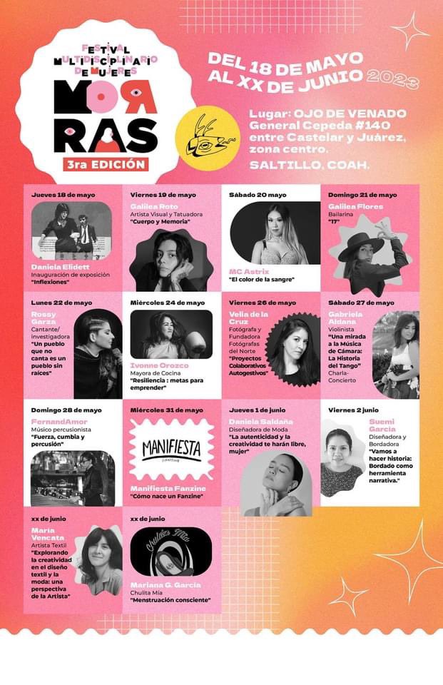 #Saltillo Nos vemos en un rato en el Festival Multitudinario de Mujeres, Morras 3ra edición, en Ojo de Venado en Saltillo, gracias Dina Gaona por la invitación 
#FotografasdelNorte #fotografasdeCoahuila <a href="/Velia_photo/">Velia de la Cruz</a>