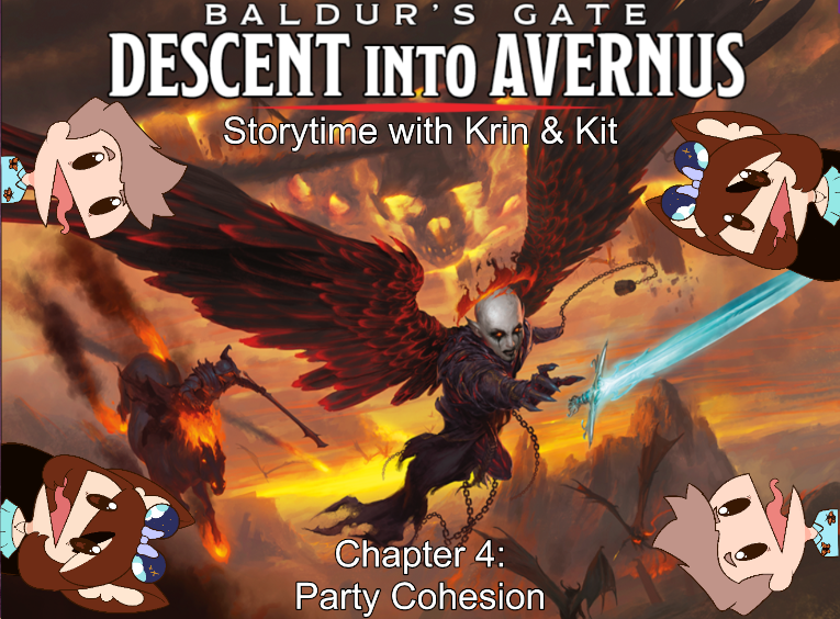 In just 10ish minutes <a href="/LilCorgiAlice/">Kit</a> is heading back into Baldur's Gate for storytime! How will the party rally after their first big day adventuring?