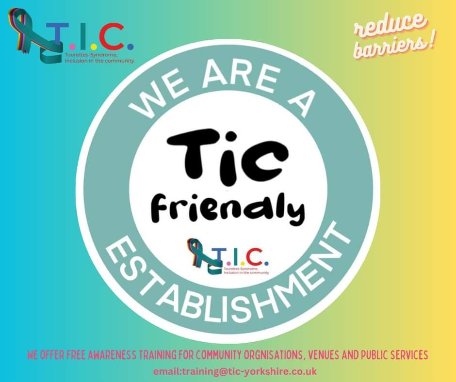#Tourettesawarenessmonth May 15th-June 15th
We are promoting our awareness training for organisations,
Our training is free so why not become a TIC friend and as well as better understanding you will also receive a window sticker and a mention on our social media
