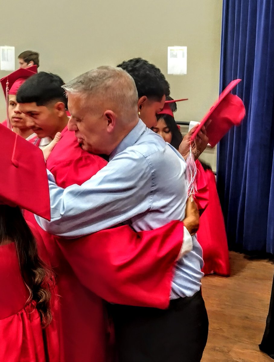 This right here is a picture of true love and dedication to our #CHS_Lions Class of 2023!!  The Seniors were all so excited to see Mr.Eades walk in this evening!! #CastleberryISD