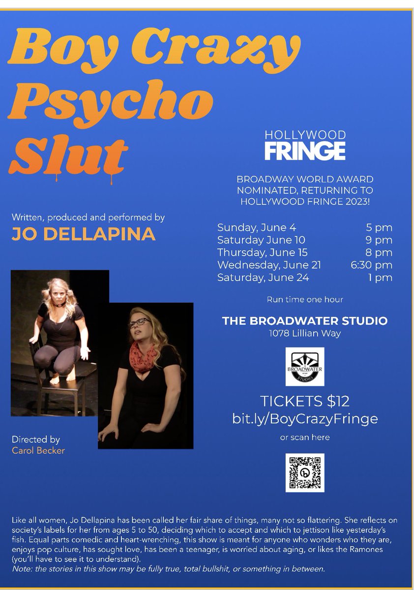 Enjoy an evening at the theatah. High class stuff. Hit me up for a discount code #theatre #soloshow #hollywoodfringe
