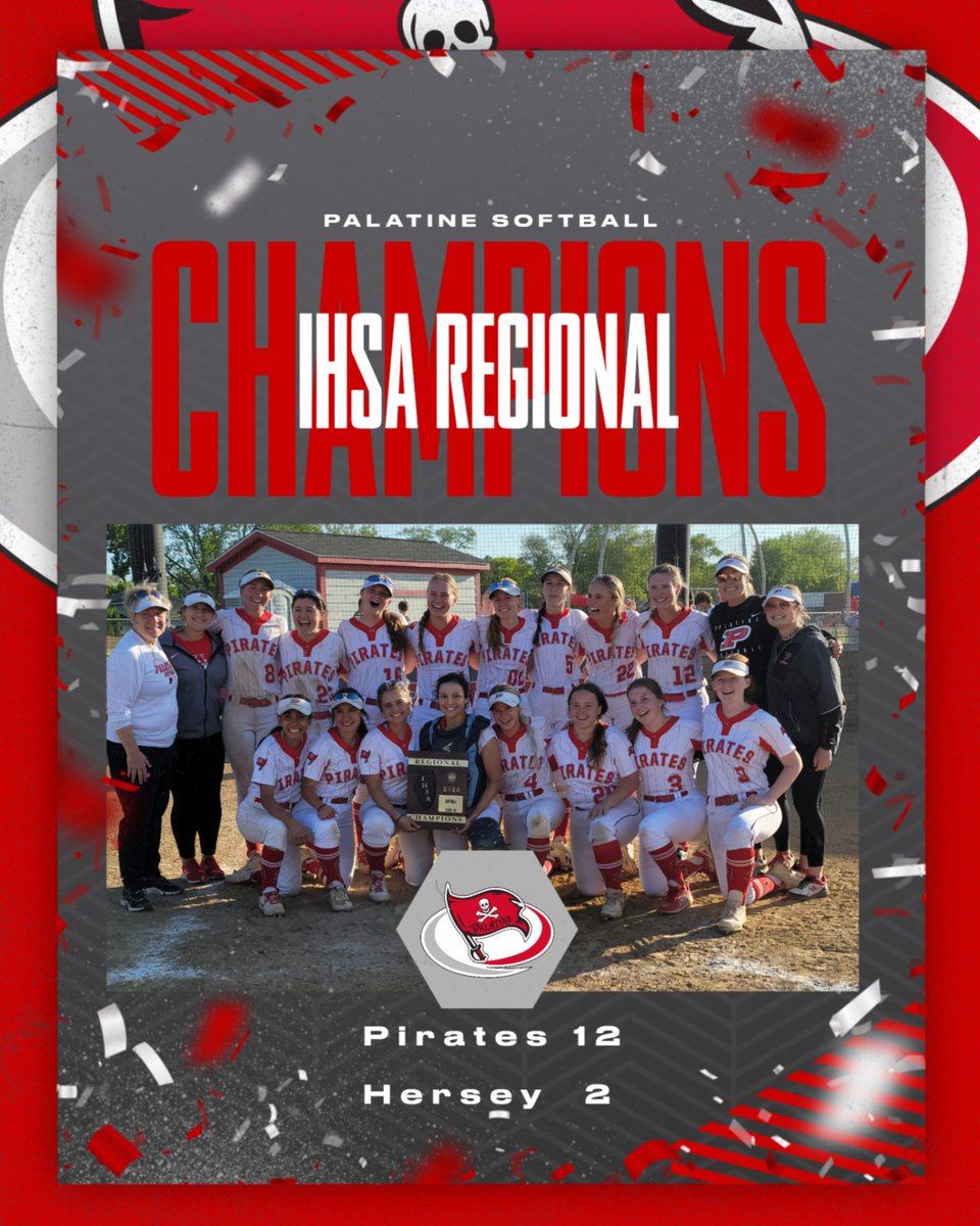 Congratulations to Coach Nicole Capalbo and the Girls Softball Team as they defeated Hersey by a score of 12-2 to win the Regional Title!

They will play on Wednesday 5/31 at 4:30  at Warren High School in the 1st round of the IHSA Sectional Tournament!

GO PIRATES!!!