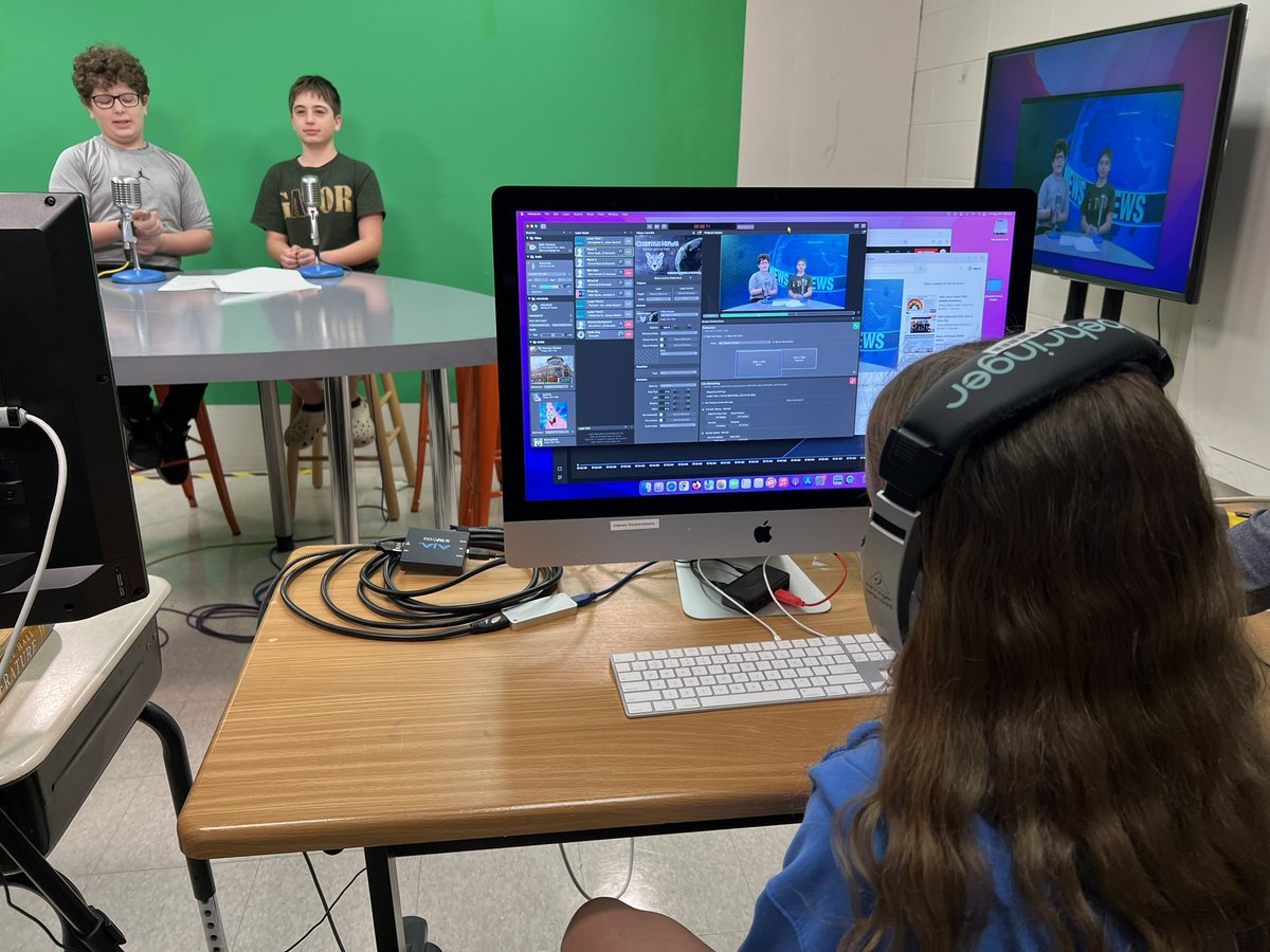 Amazing job to our Student Council who are now doing morning announcements live in our green screen studio!