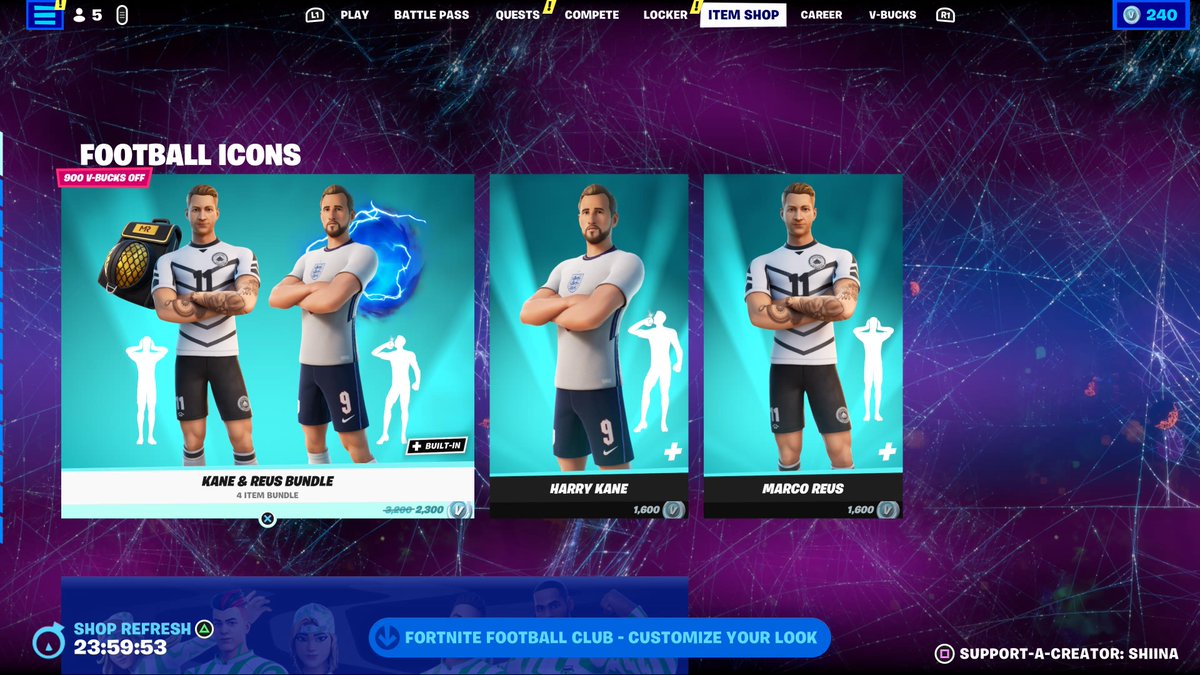 Shiina on Twitter "The Fortnite Football skins are now available in