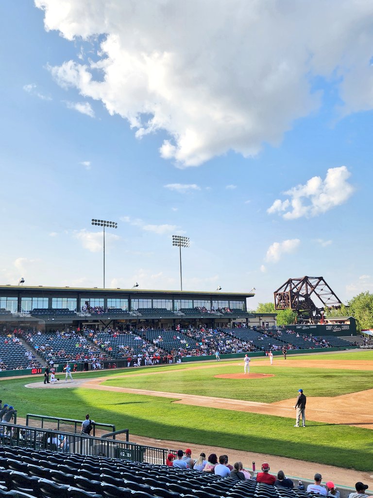 No place I'd rather be and no person I'd rather be with. #LetsGoGoldeyes #FridayNight @Emmaleee_b @Wpg_Goldeyes