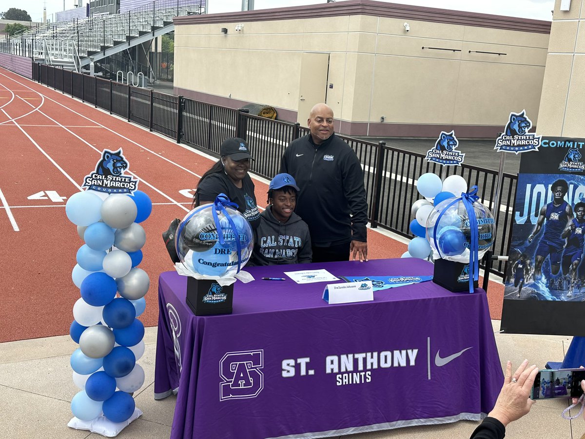 Senior Dre Johnson has a commitment to Cal State San Marcos for Track &amp; Field. 🏃🏾