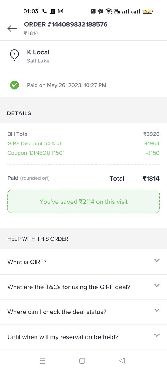 vivek_kumar_705's tweet photo. 50% off on Swiggy dineout
Will I get bill wapsi?🥹

@swiggydineout @Swiggy

#billwaapsi #SwiggyDineout #GIRF https://t.co/AO7a61urD1