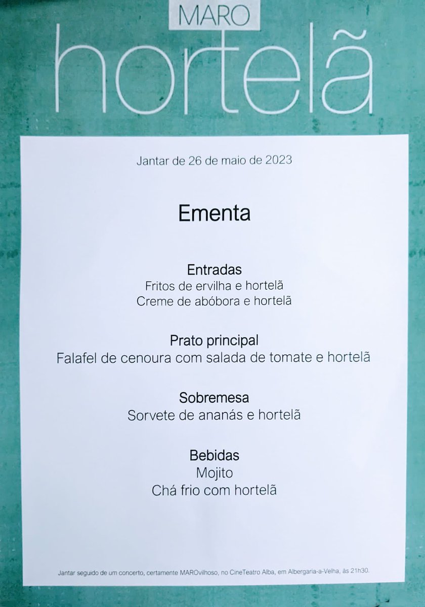 MartinsOriana's tweet image. Há quem seja fã da Maro e depois existe a Elisa que prepara um jantar com o tema “hortelã” antes do concerto em Albergaria-a-Velha! 
Até já @itsameeemaro ! 🙈🙊🙉
