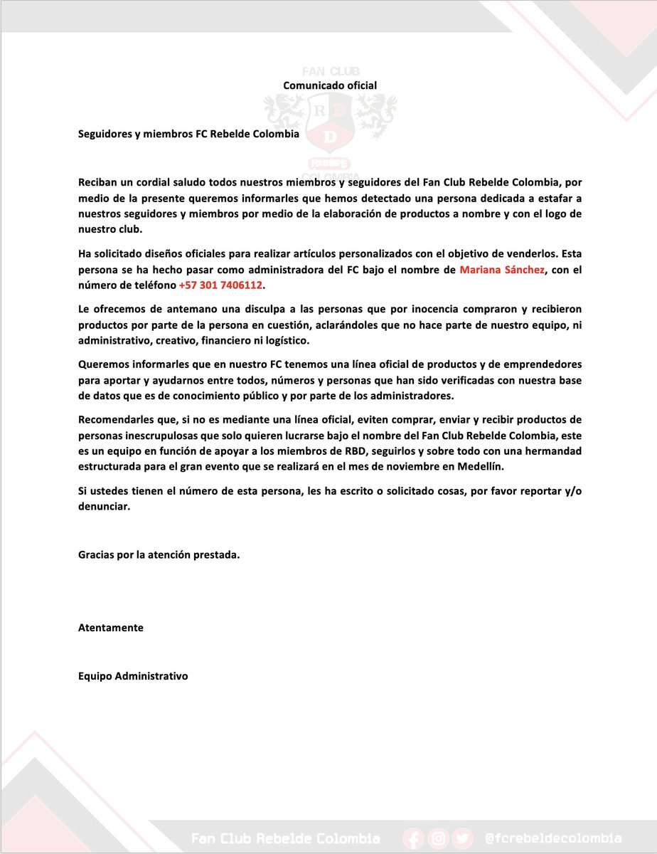 🚨 Comunicado Oficial 🚨

Gracias por la atención.